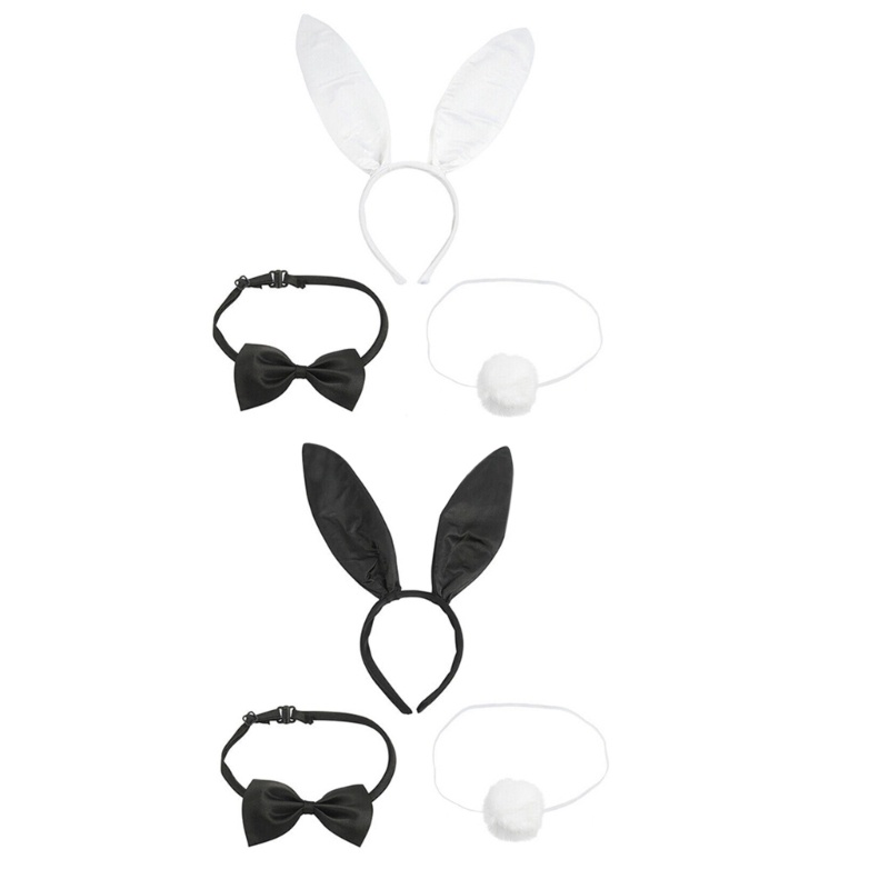 YOIOIOI Thỏ Băng Đô Trang Phục Thỏ Phục Sinh Bộ Trang Phục Đầu Đuôi Cổ Găng Tay Bowtie Còng Tutu Bunny Cosplay Costu