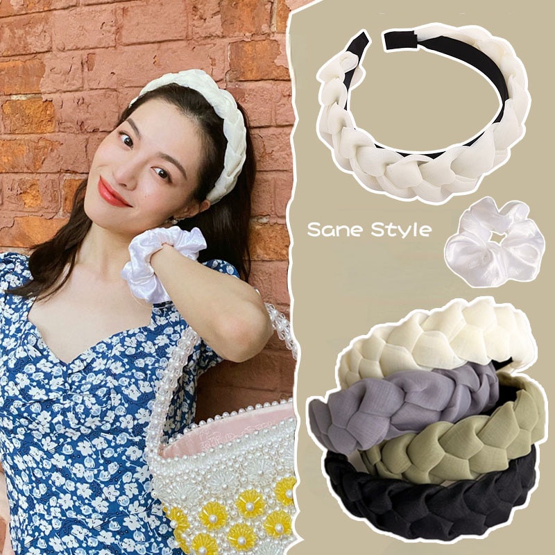 Băng đô Cài Tóc Rửa Mặt Bằng Satin/Bọt biển/Ngọc trai/xoắn Đa Năng Thời Trang Hàn Quốc Cho Nữ