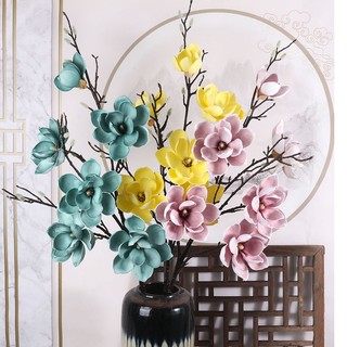 Hoa giả hoa mộc lan giả size đại cao cấp chất liệu xốp cao cấp 6 bông hoa trang trí hoa decor