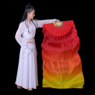 Quạt nhảy múa HEARTHLY màu gradient đa sắc, size 150cm, chất liệu rayon lụa, phù hợp cho trẻ em và nữ