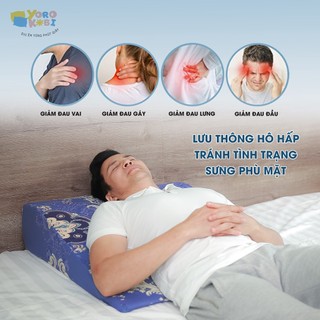 Gối Chống Trào Ngược Dạ Dày Người Lớn Yorokobi - Hỗ Trợ Giảm Trào Ngược, Giảm Ho Đêm, Ngứa Họng, Bo Tròn Chống Trượt