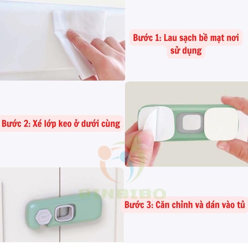 Khóa tủ lạnh, khoá ngăn kéo an toàn cho bé Looktosee chất liệu nhựa ABS cao cấp - Binbibo