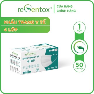 Hộp Khẩu Trang Y Tế 4 Lớp Cao Cấp Regentox Chống Thấm, Lọc Bụi, Kháng Khuẩn 50 Cái/Hộp
