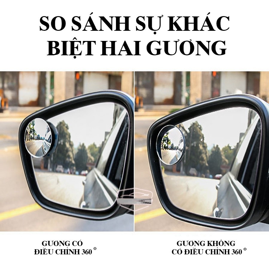 Ảnh Gương cầu lồi gắn kính hậu ô tô xoay 360 xóa điểm mù - Chính hãng Amalife 3