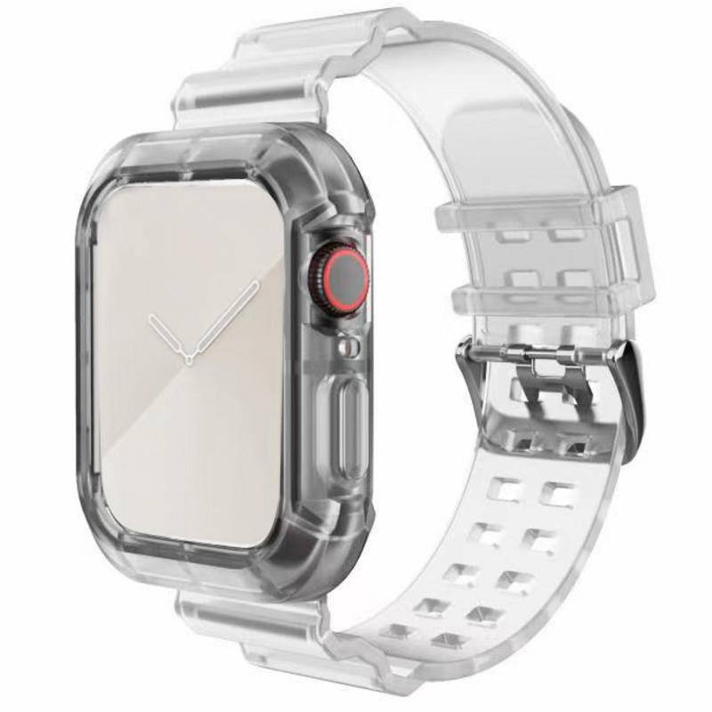 Dây Đeo Thể Thao Cho Apple Watch Ultra Series 9 8 7 6 5 4 3 2 1 SE2 Dây Đeo Trong Suốt Silicon Cho iWatch 49mm 45mm 41mm 44mm 42mm 40mm 38mm