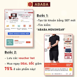 Áo polo nam cao cấp ABABA, áo thun polo nam có cổ,tay lỡ, chất liệu thoáng mát, đen trắng nhiều màu - ABA-POLO-03