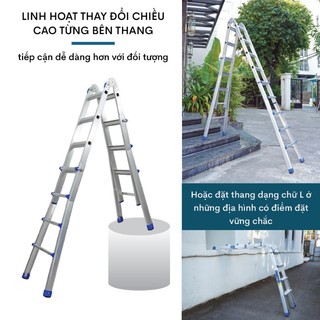 Thang Nhôm nhập khẩu 4 Đoạn ADVINDEQ AML44 Gấp và rút đa năng - Cao tối đa 4,5m - Gấp nhiều tư thế