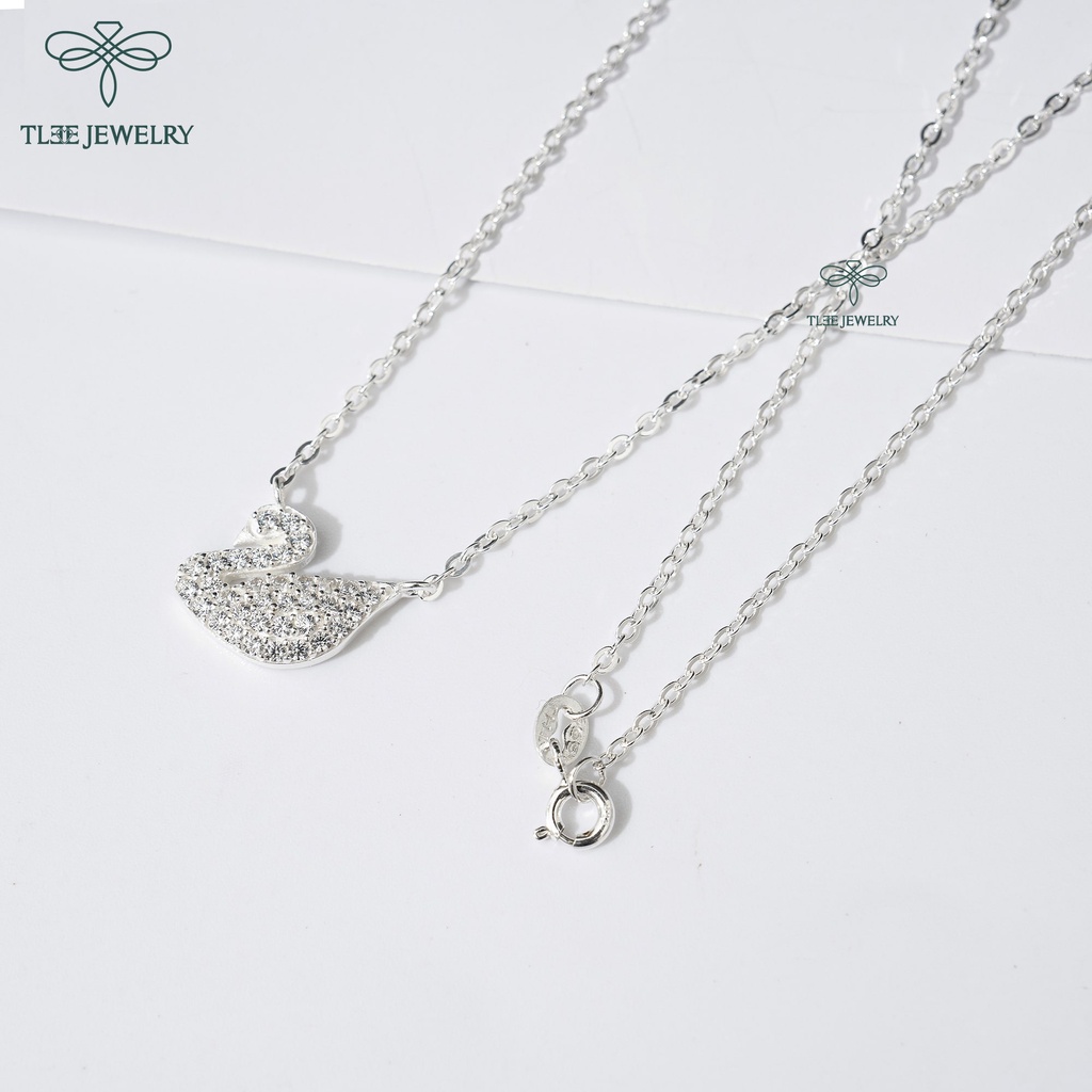 Dây chuyền bạc nữ TLEE mẫu thiên nga trắng đính đá lấp lánh TLEE JEWELRY D0131 | BigBuy360 - bigbuy360.vn