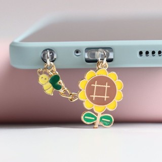 Nút Cắm Chống Bụi Cho Cổng Sạc Điện Thoại Di Động Hình Hoa Hướng Dương / Ong / Hoa Hướng Dương