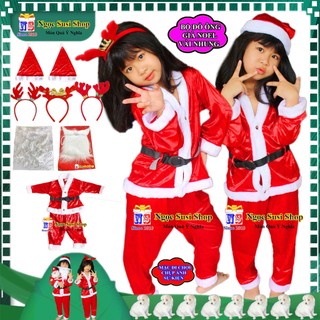 QUẦN ÁO ÔNG GIÀ NOEL BỘ ĐỒ NOEL CHO BÉ TỪ 1 - 10 TUỔI CHẤT VẢI NHUNG CAO CẤP - ĐỒ HÓA TRANG ÔNG GIÀ NOEL