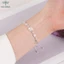 Lắc tay bạc nữ TLEE cỏ bốn lá đá trắng lấp lánh dây rút bạc 925 cao cấp TLEE JEWELRY LT0112