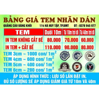 In Tem nhãn dán theo yêu cầu, in càng nhiều càng rẻ