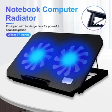 N99 Đế Tản Nhiệt Laptop, Đế tản nhiệt 2 quạt có đèn LED, từ 13.3 đến 17 inch 2 fan chạy êm, hút mạnh làm mát cực nhanh