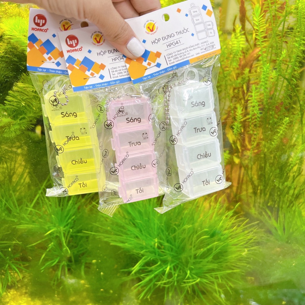 Hộp chia thuốc theo ngày (4 ngăn Hofaco ) an toàn tiện lợi người sử dụng