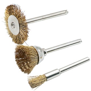 9 Chiếc 3 3 Mm / 2,35 Mm Shank Đồng Bánh Xe Bàn Chải Dây Bàn Chải Đánh Bóng Nhỏ Phụ Kiện Dụng Cụ Điện Cho Dremel Và Máy Khoan Điện Dụng Cụ Xoay