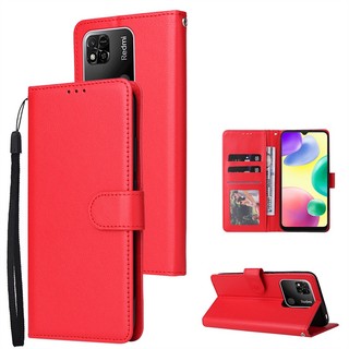 Dành Cho Redmi 10 10A 10C K50i Note10 Sang Trọng Da PU Lật Đứng Ví Đựng Thẻ Khe Cắm Bao Da