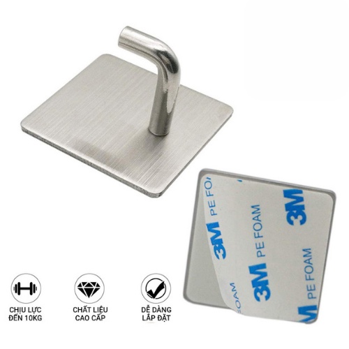 Móc Dán Tường INOX 304 Cao Cấp - Kèm Keo Dán 3M - Treo Khăn Tắm, Quần ...