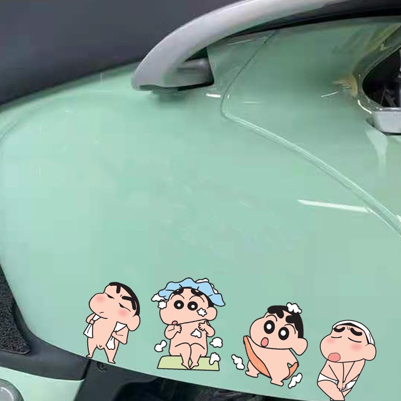 Hl Miếng Dán Trang Trí Xe Hơi / Mũ Bảo Hiểm / Xe Máy Điện Họa Tiết Cậu Bé Bút Chì Shin-Chan Dễ Thương