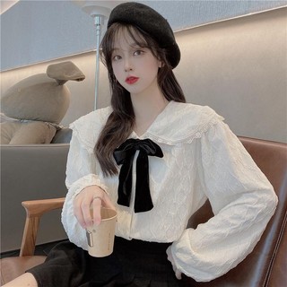 Áo Sơ Mi Tay Dài Cổ Búp Bê Thời Trang Mùa Xuân Dành Cho Nữ