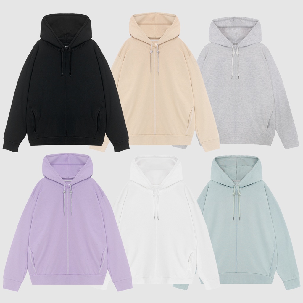 Áo Hoodie nỉ trơn Nam Nữ nỉ da cá GINDY sweater dài tay có mũ basic form rộng Unisex thời trang thu đông A082