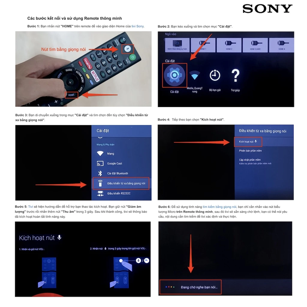 [LOẠI XỊN] REMOTE Sony Giọng Nói - Đời 2019 và 2022 - Giá Rẻ