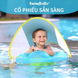 Phao Bơi Cho Bé Có Mái Che UPF 50+, Vòng Bơi Dưới Nách Chống Lật, Có Thể Tháo Rời Tiện Lợi
