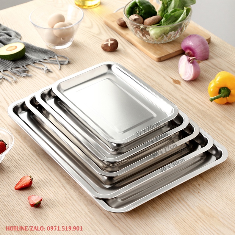 Khay inox cao cấp nhiều kích cỡ sâu 2cm INOX HÀ ANH | Shopee Việt Nam
