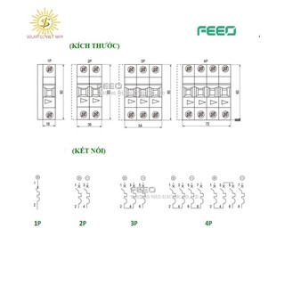 Aptomat DC 2p 800v 20A  hãng FEEO chuyên dùng cho hệ thống điện Năng lượng mặt trời