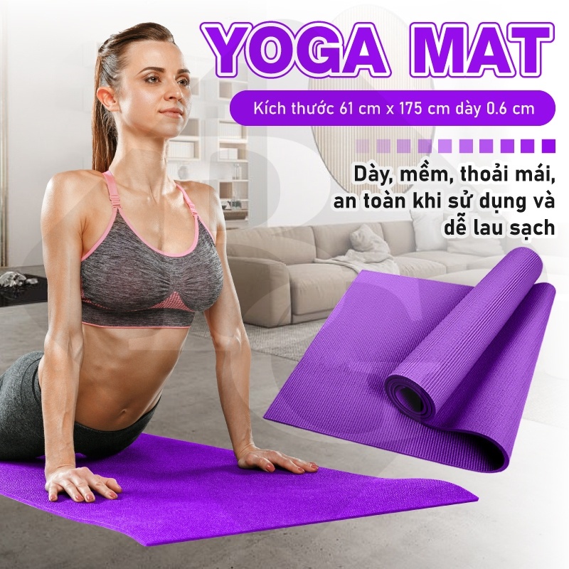 Ảnh BG Thảm tập dày 6mm TPE yoga tập gym siêu bền loại nhiều màu 2