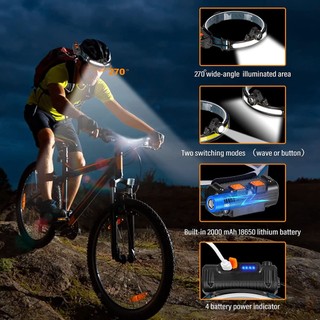 Đèn Pha 1000 Lumens Chống Thấm Nước Có Thể Sạc Lại 270 Độ° Đèn Pin Đeo Đầu LED COB Cứng Có Cảm Biến Chuyển Động Tùy Chỉnh