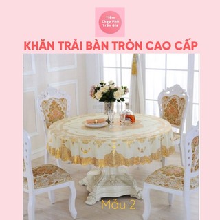 Khăn Trải Bàn Tròn Bằng Nhựa PVC Cao Cấp Chống Thấm Nước Đường Kính 1m5 Và 1m8