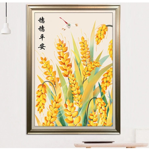 Tranh thêu chữ thập cây lúa mạch 11ct -THÊU KÍN | Shopee Việt Nam