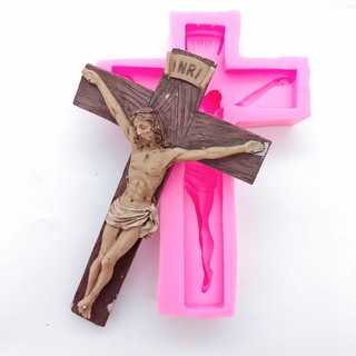 DIY Crucifix Silicone Mold Wall Hanging Cross-Pendant Epoxy Resin Mold Home Wall