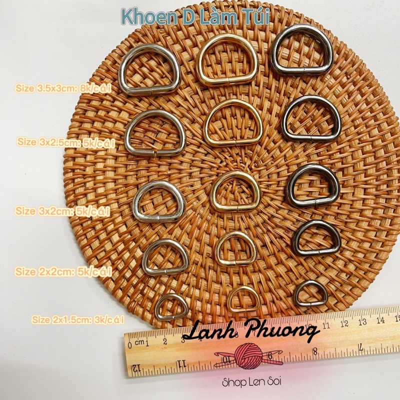 Khoen D Phụ Kiện Túi Đủ Size (2 cái)