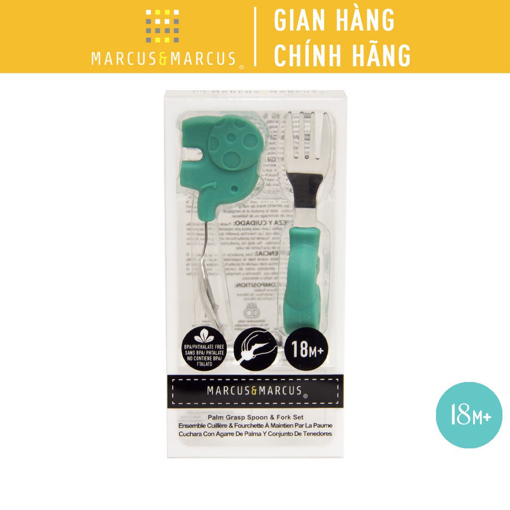 [Mã BMLTB200 giảm đến 100K đơn 499K] Bộ thìa nĩa tập ăn cho bé Palm Grasp Marcus & Marcus, từ 18 tháng - Ollie