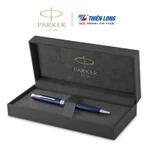 Bút bi, bút ký cao cấp mạ chrome Parker Sonnet, màu thân xanh, chất liệu kim loại, có khắc tên làm quà tặng — ảnh 1