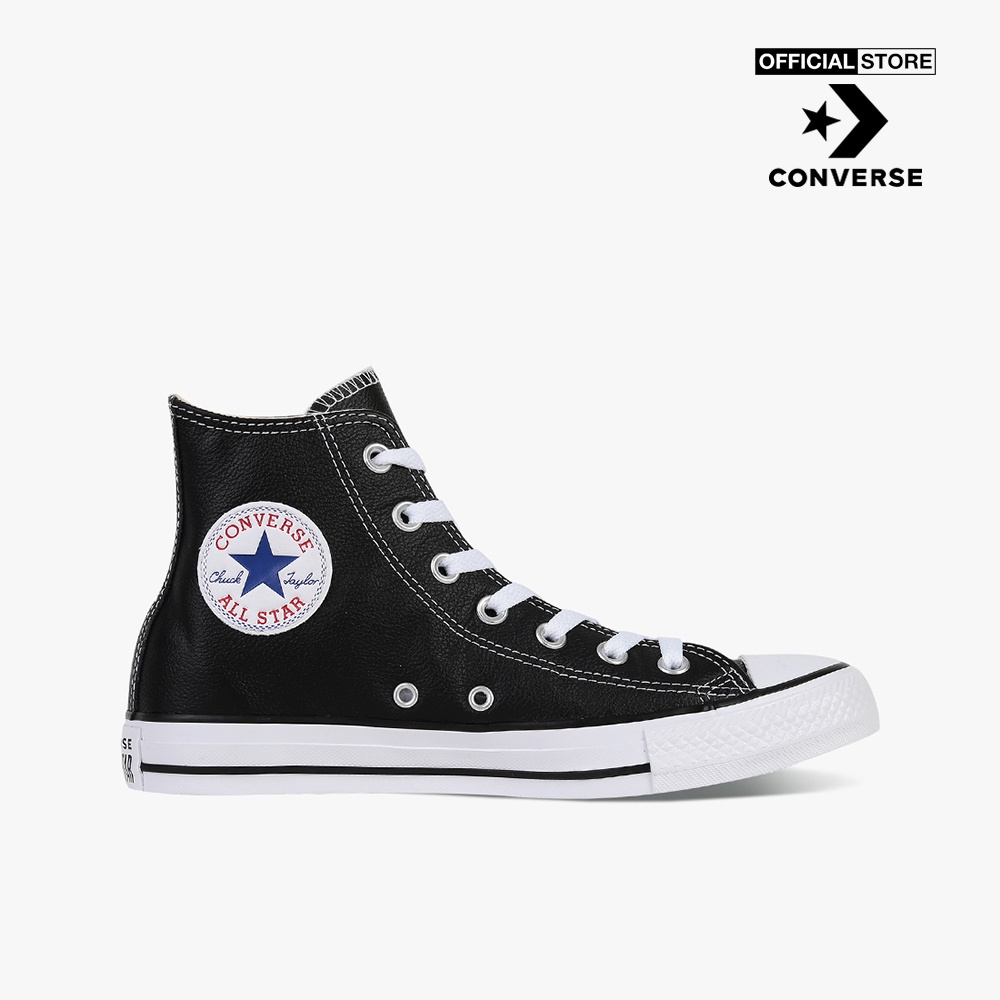 Giày sneakers Converse cổ cao unisex Chuck Taylor All Star Leather 132170C-00B0 BLACK