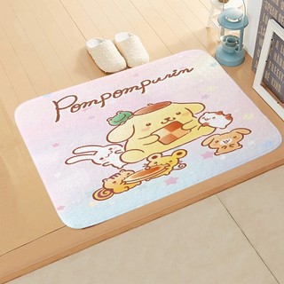 Pompompurin Sanrio thảm trải sàn trẻ em in họa tiết hoạt hình dễ thương 60x40cm, chống trượt, dùng cho phòng tắm/bếp/lối vào