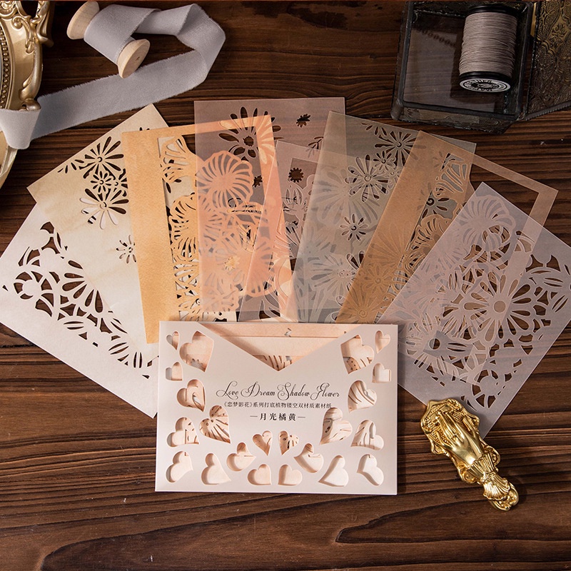 Set 6 / 10 Tờ Giấy Bóng Hoa Rỗng Sáng Tạo Tự Làm Thủ Công diy | Shopee ...