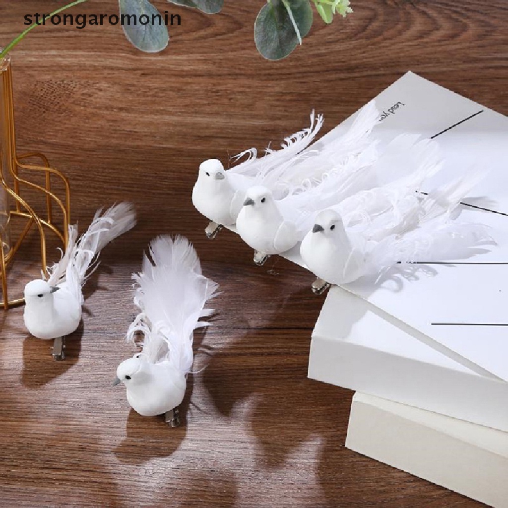 ST 1pcs Chim Trắng Nhân Tạo Bọt Doves Thủ Công Chim Trang Trí Chim ST