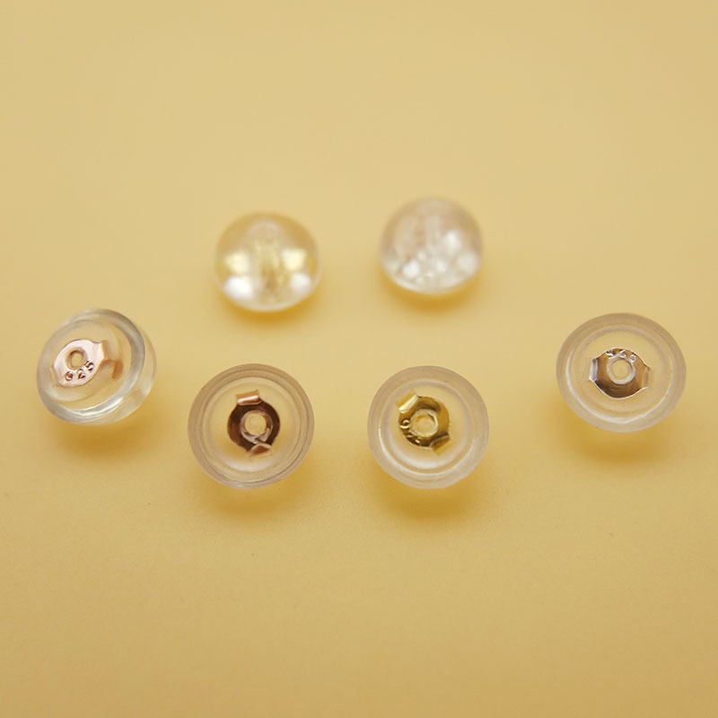 Bông tai nút tai silicon đơn giản Bamoer Bạc 925 thích hợp cho bông tai cỡ 0,5cm Trang sức thời trang