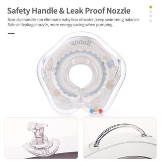 Phao Bơi Đeo Cổ Cho Bé 0-8 Tháng, Vòng Bơi Trẻ Sơ Sinh Trong Suốt, Mềm Mại, Chống Sặc Nước An Toàn