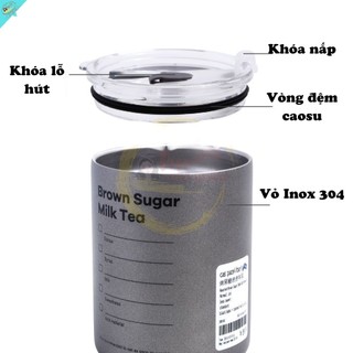 Bình giữ nhiệt 600ml inox 304 tặng ống hút Inox  (CLIP SHOP TỰ QUAY)