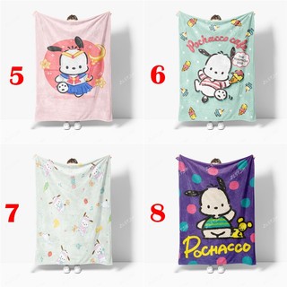 Pochacco Flannel Chăn Sanrio Pochacco Hoạt Hình Dễ Thương Trẻ Em Quà Tặng Mềm Mại Thoải Mái Ấm Giường Chăn