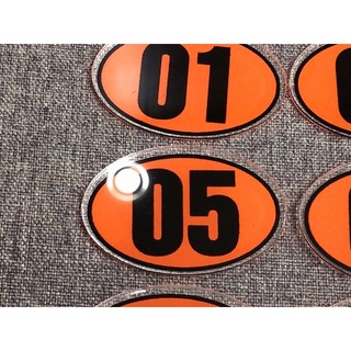 Combo 14 số bàn từ 01->14 (6x4cm)nền cam số đen siêu đẹp, siêu cute