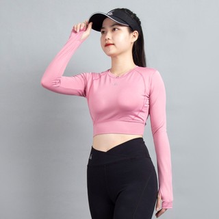 Áo thể thao Gladimax Croptop dài tay xỏ ngón C10 hỗ trợ tập luyện yoga, gym hiệu quả