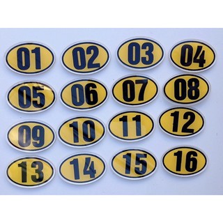 Combo 16 số bàn nền vàng số đen siêu đẹp siêu cute, 6x4cm
