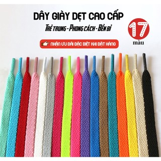 Dây giày dẹt cao cấp 17 màu siêu đẹp, có hộp DG01