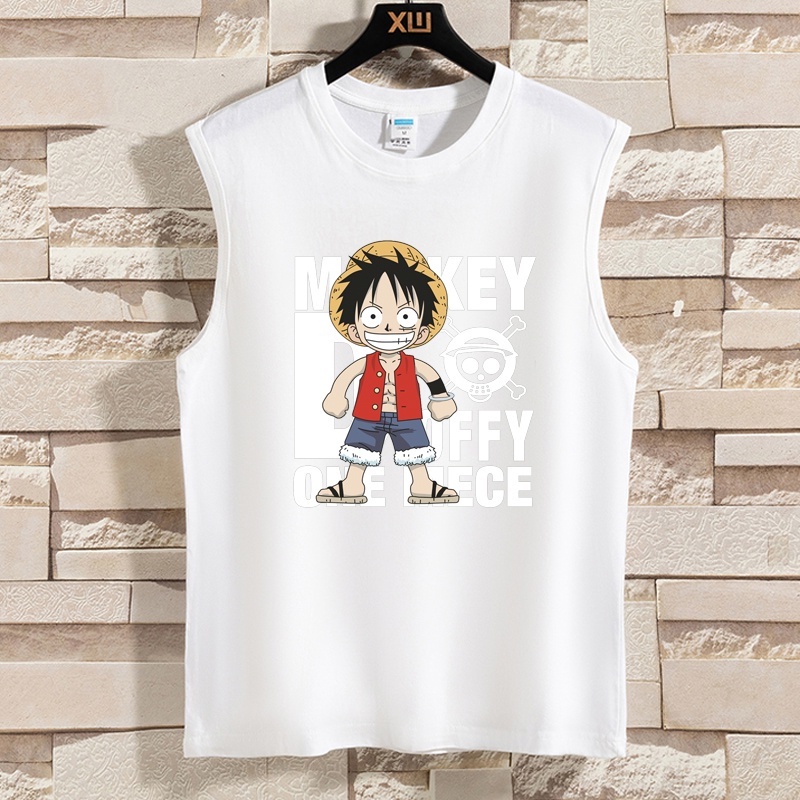 Áo 3 Lỗ Nam HappyFamily Mát Mẻ Thoải Mái In Hình Monkey D Luffy Chất Cotton 100 Cao Cấp