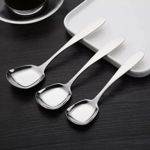 Inox 304 (lẻ 1 cái)Thìa Vuông Đáy Phẳng- Muỗng Ăn Cơm Mẫu Mới 3 Cỡ Phù Hợp Với Mọi Người